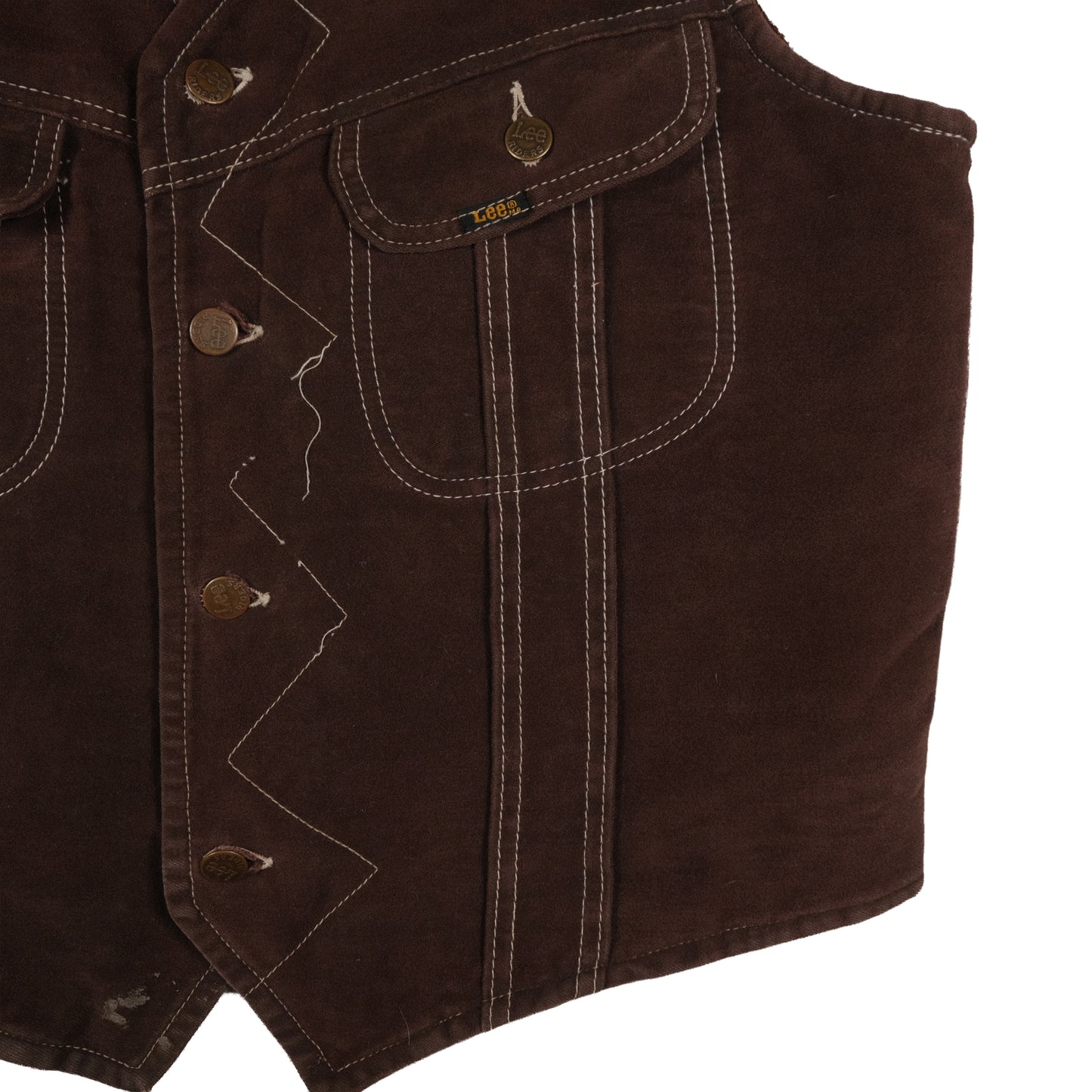 Vintage Lee Rider Sherpa Lined Vest Brown Men’s Large Suede Western Cowboy