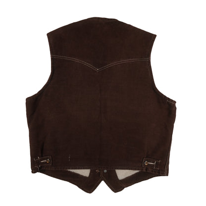Vintage Lee Rider Sherpa Lined Vest Brown Men’s Large Suede Western Cowboy