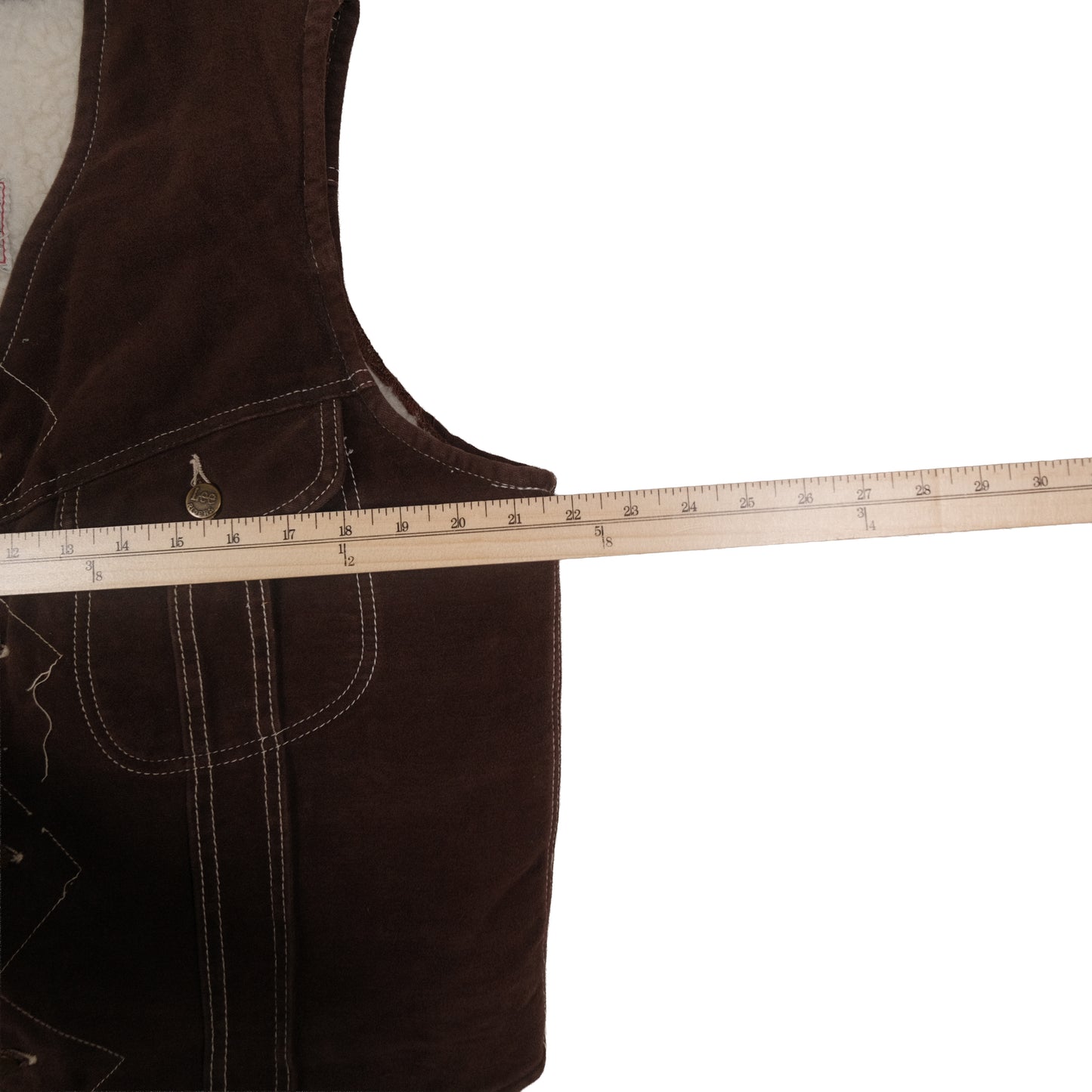 Vintage Lee Rider Sherpa Lined Vest Brown Men’s Large Suede Western Cowboy