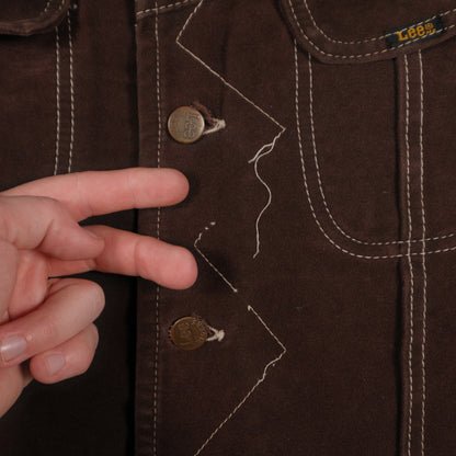 Vintage Lee Rider Sherpa Lined Vest Brown Men’s Large Suede Western Cowboy