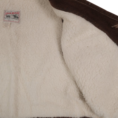 Vintage Lee Rider Sherpa Lined Vest Brown Men’s Large Suede Western Cowboy