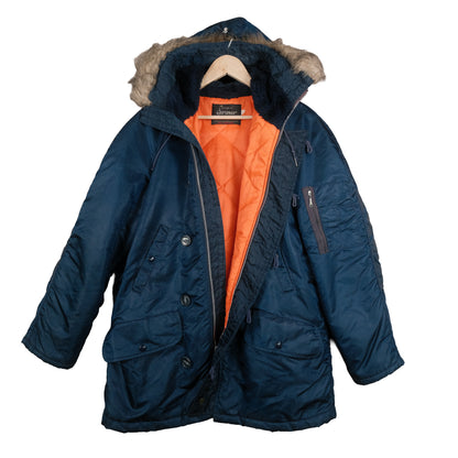 Vintage Sears Outerwear Mid Length Snorkel Parka Navy Blue Men’s Large Jacket