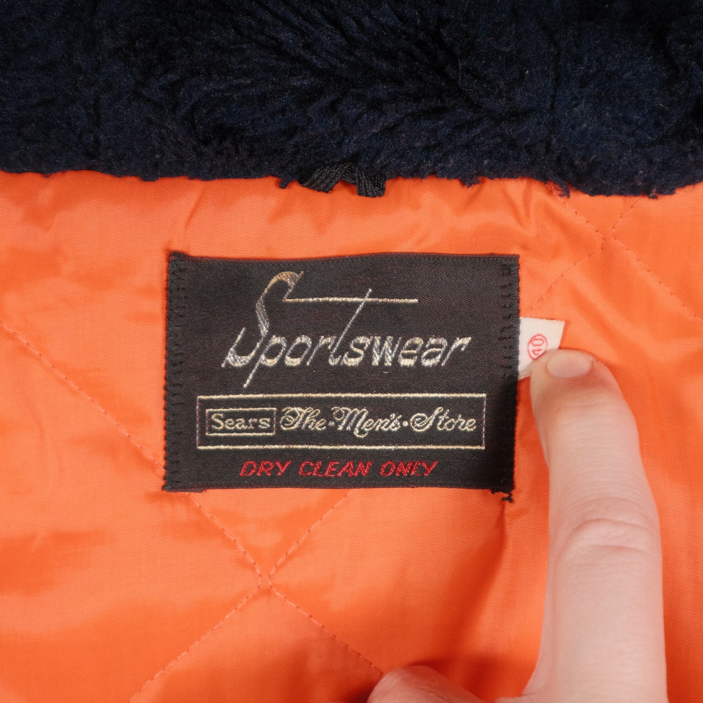 Vintage Sears Outerwear Mid Length Snorkel Parka Navy Blue Men’s Large Jacket