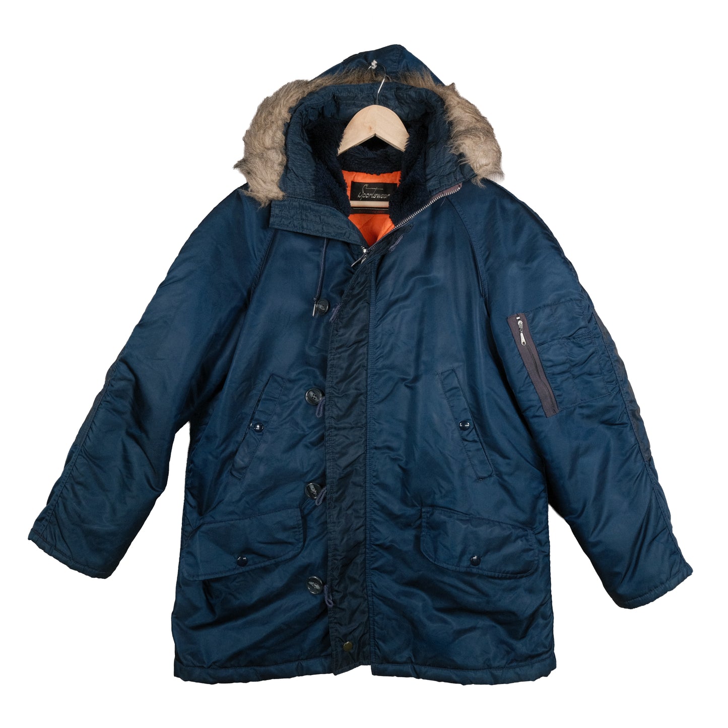 Vintage Sears Outerwear Mid Length Snorkel Parka Navy Blue Men’s Large Jacket