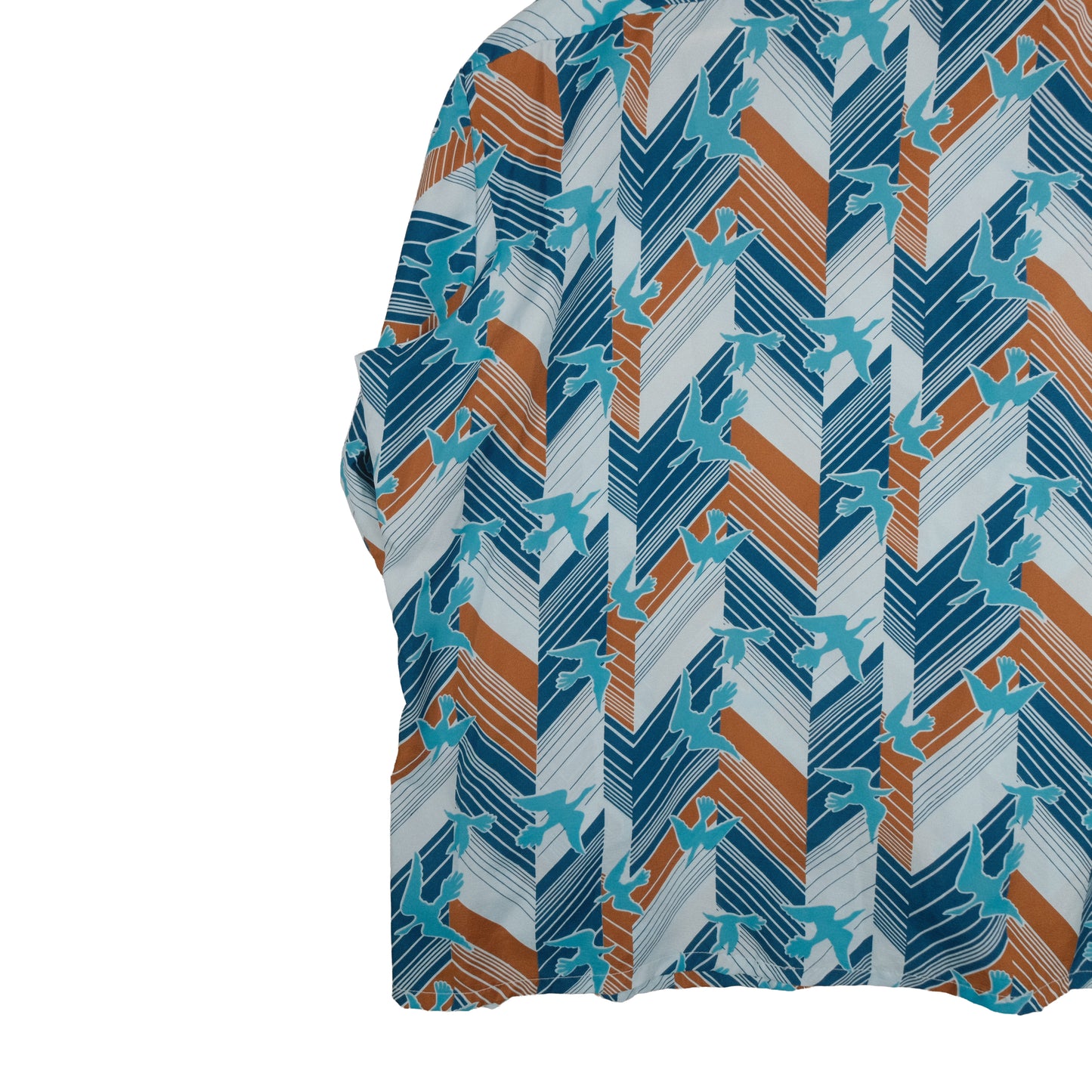 Vintage Landmark 70’s Button Up Long Sleeve Men’s Large Blue Abstract Bird Disco Club