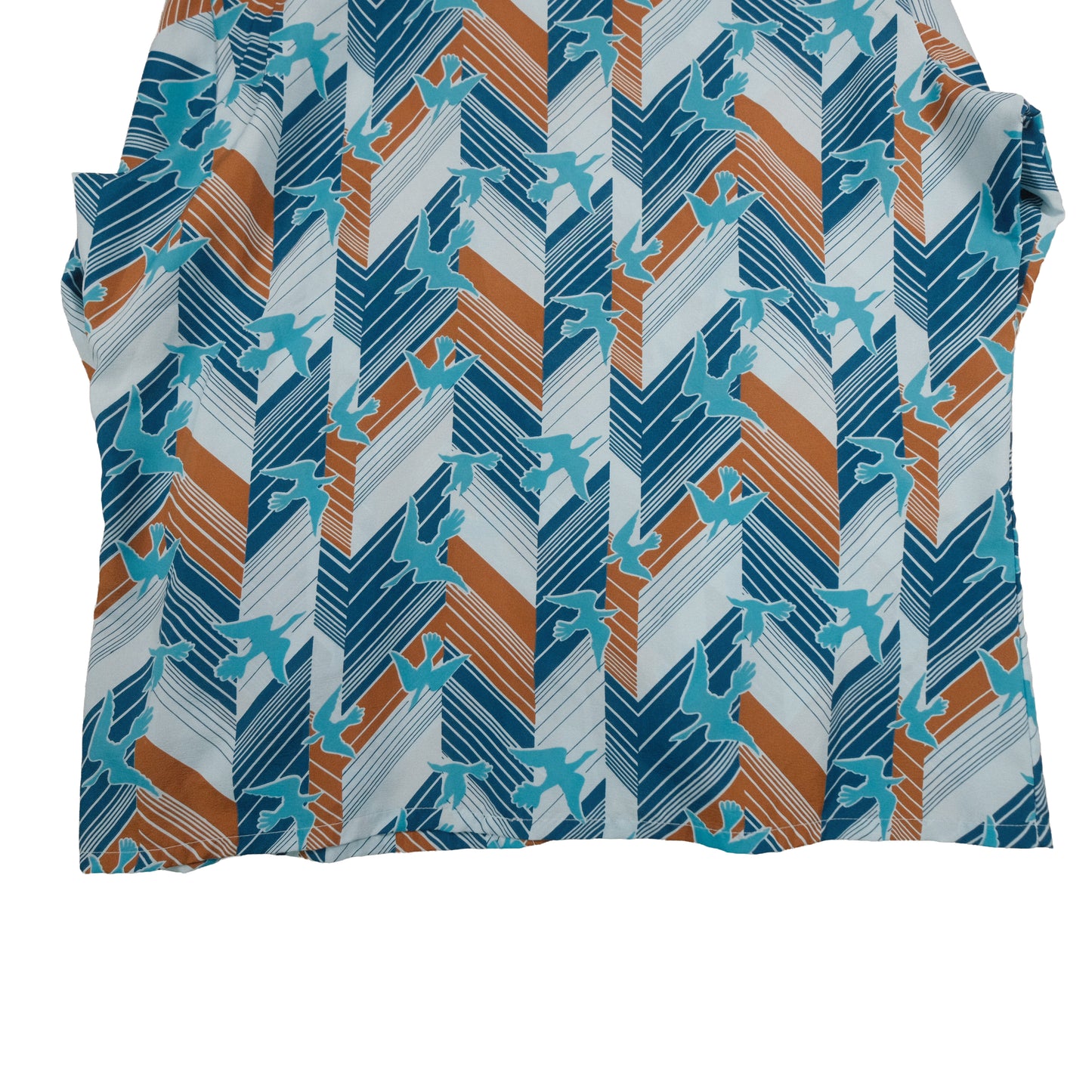 Vintage Landmark 70’s Button Up Long Sleeve Men’s Large Blue Abstract Bird Disco Club