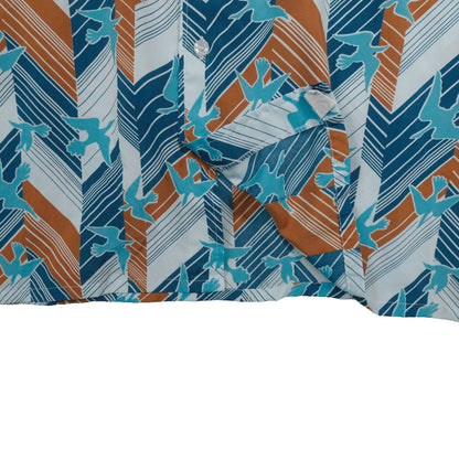 Vintage Landmark 70’s Button Up Long Sleeve Men’s Large Blue Abstract Bird Disco Club