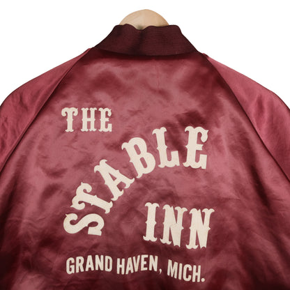 Vintage Pla-Jac By Dunbrooke Satin Jacket Maroon Men’s XL Stable Inn Grand Haven, MI