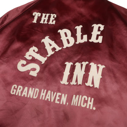 Vintage Pla-Jac By Dunbrooke Satin Jacket Maroon Men’s XL Stable Inn Grand Haven, MI