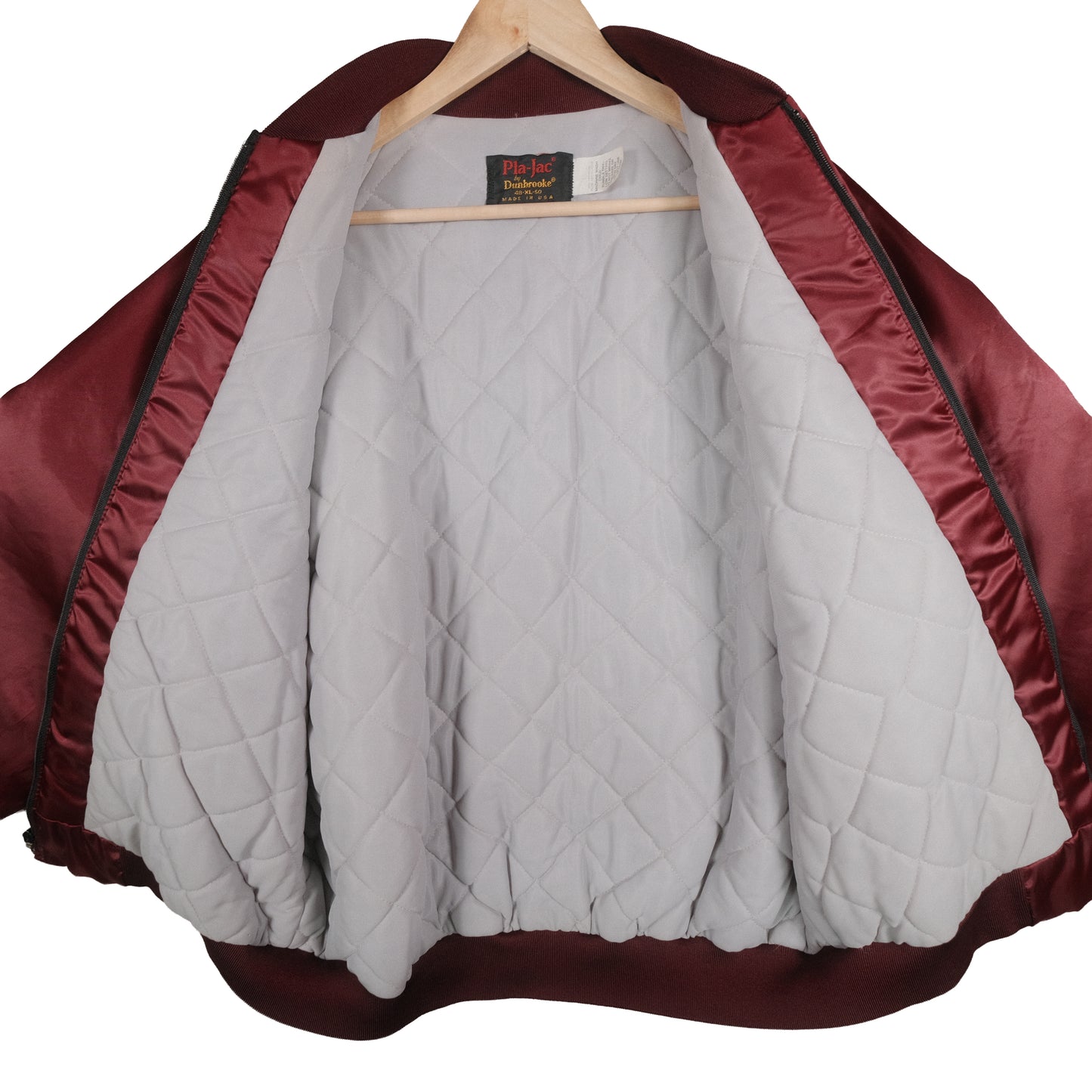 Vintage Pla-Jac By Dunbrooke Satin Jacket Maroon Men’s XL Stable Inn Grand Haven, MI
