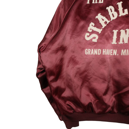 Vintage Pla-Jac By Dunbrooke Satin Jacket Maroon Men’s XL Stable Inn Grand Haven, MI