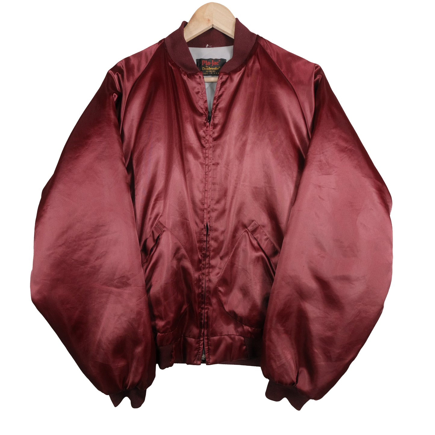 Vintage Pla-Jac By Dunbrooke Satin Jacket Maroon Men’s XL Stable Inn Grand Haven, MI