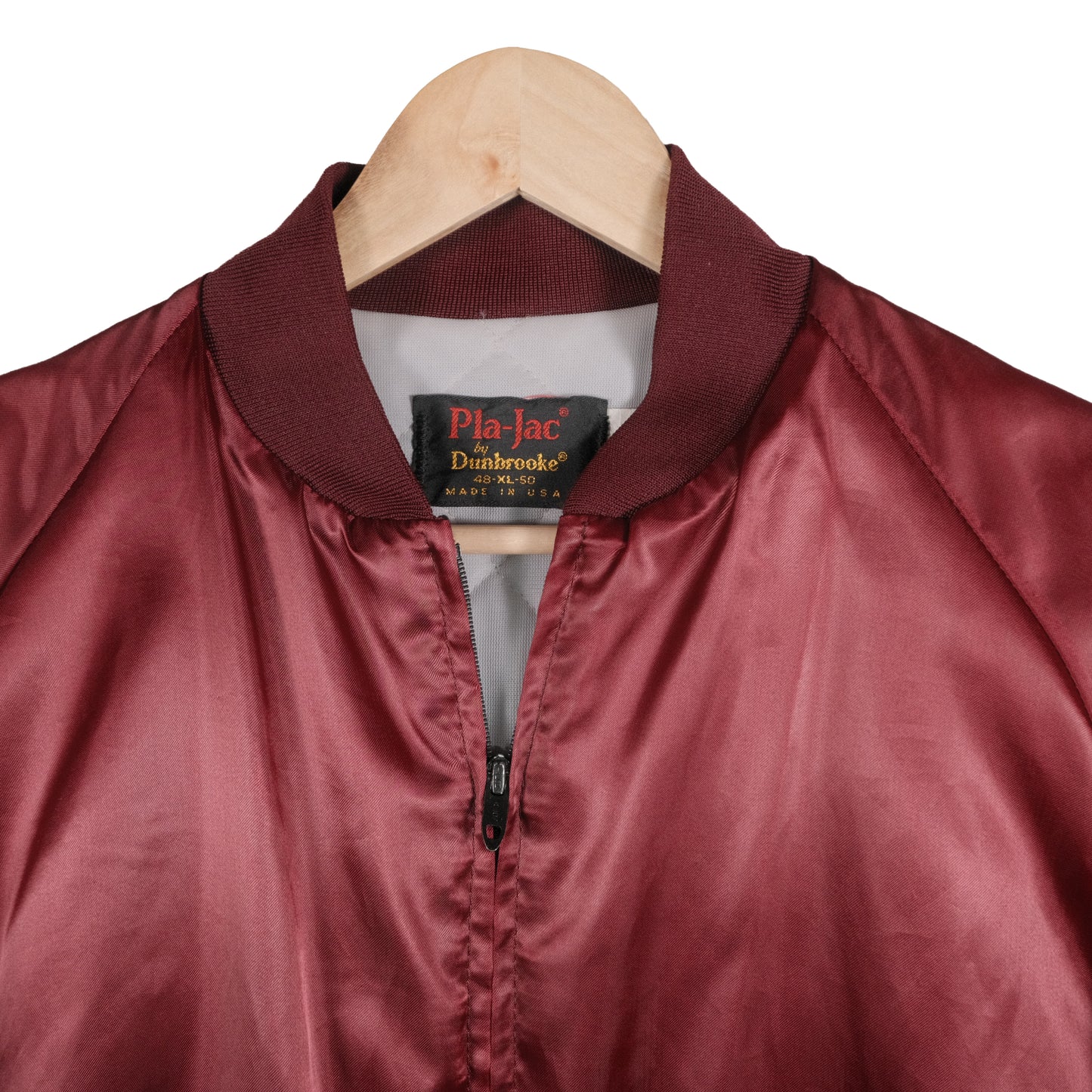 Vintage Pla-Jac By Dunbrooke Satin Jacket Maroon Men’s XL Stable Inn Grand Haven, MI