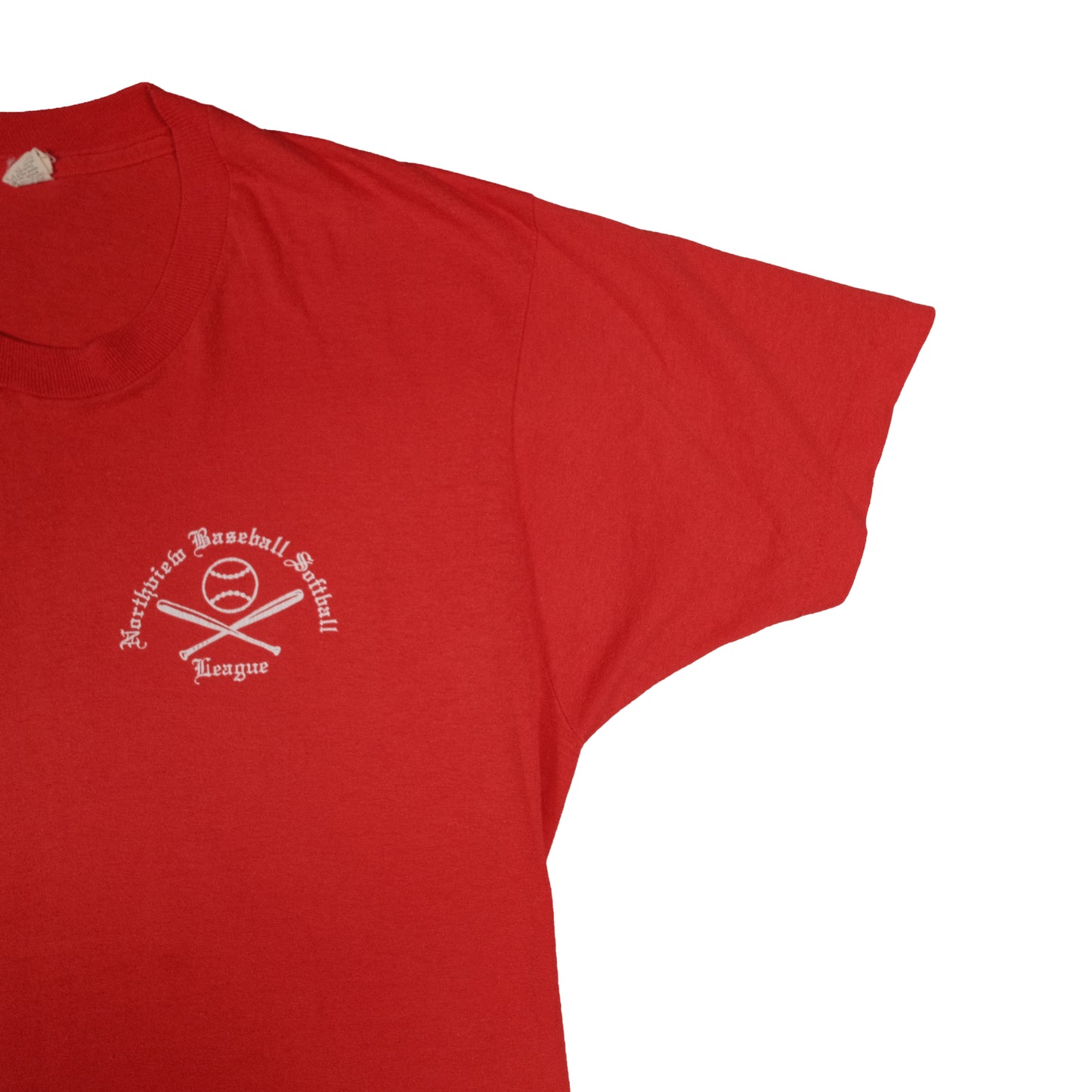 Vintage Screen Stars Adult Small Northview, MI Softball League Red T-Shirt Single Stitch