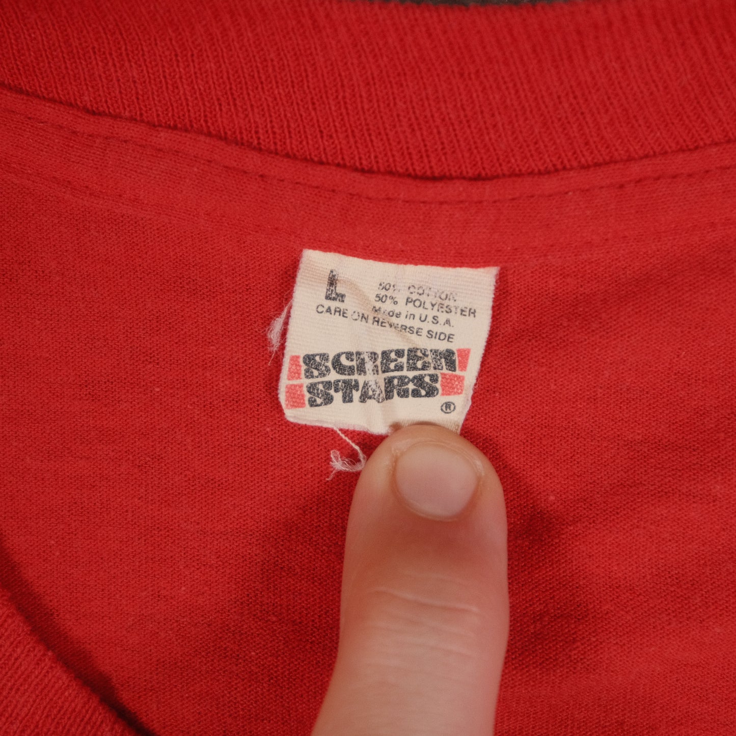 Vintage Screen Stars Adult Small Northview, MI Softball League Red T-Shirt Single Stitch